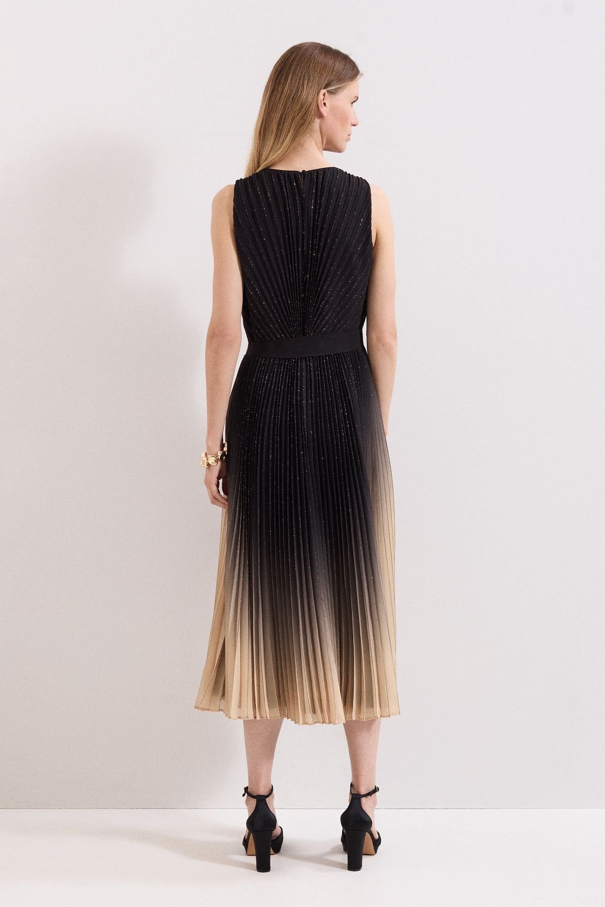 Phase Eight Phase Eight Women's Simara Ombre Glitter Midi Dress in Dusty Pink - 3