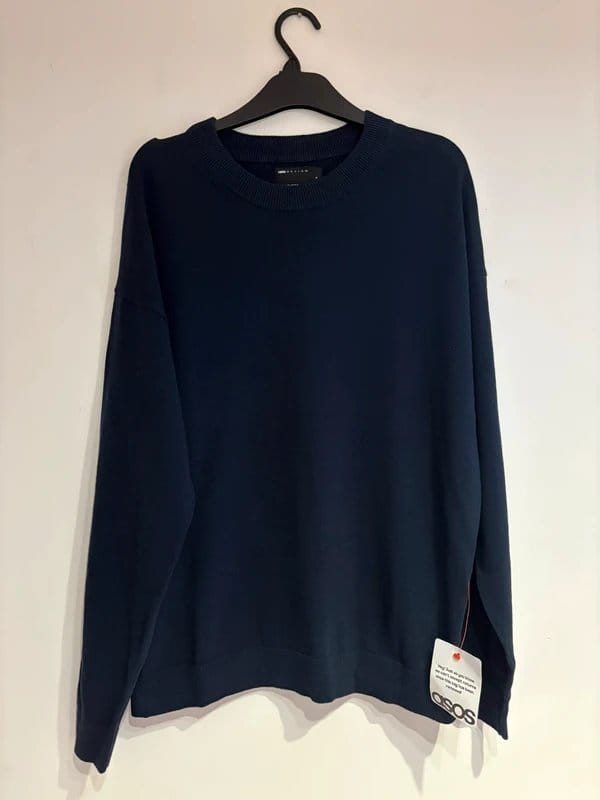 ASOS Design Navy Oversized Round Neck Jumper