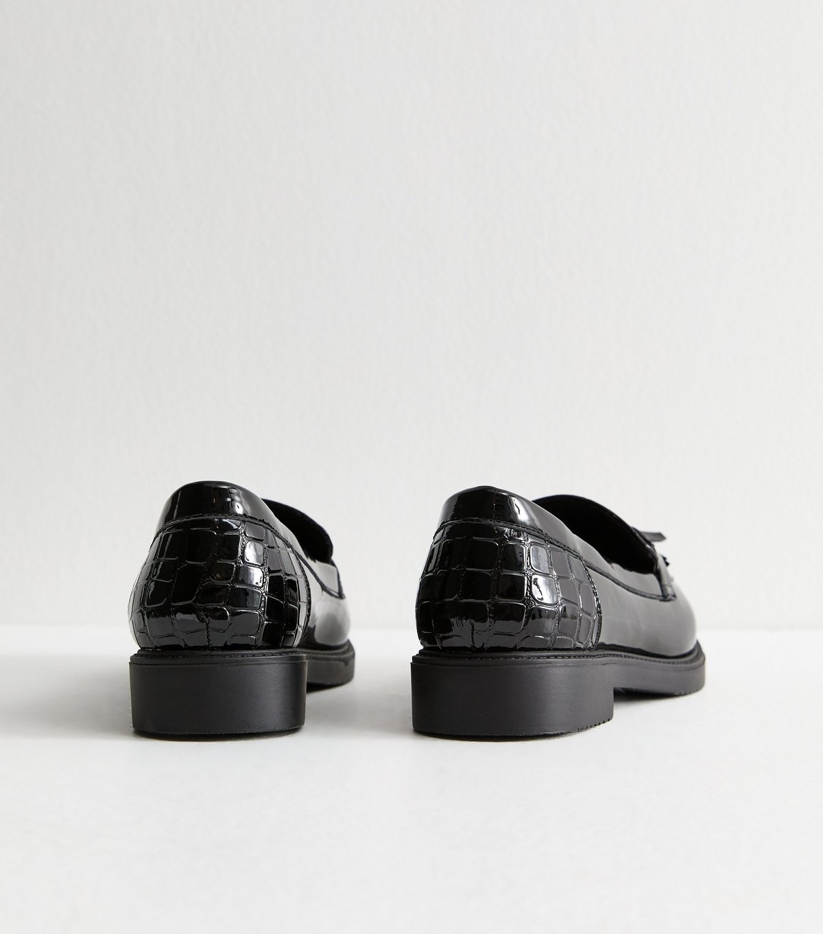 New Look Women's Black Croc Effect Faux Leather Loafers Vegan New Look - 4