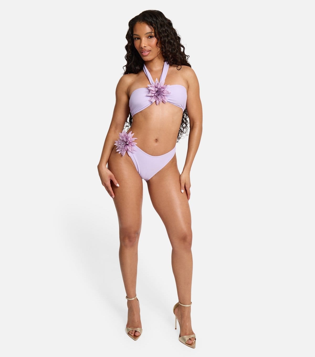 Public Desire Light Purple Floral Bikini Bottoms
