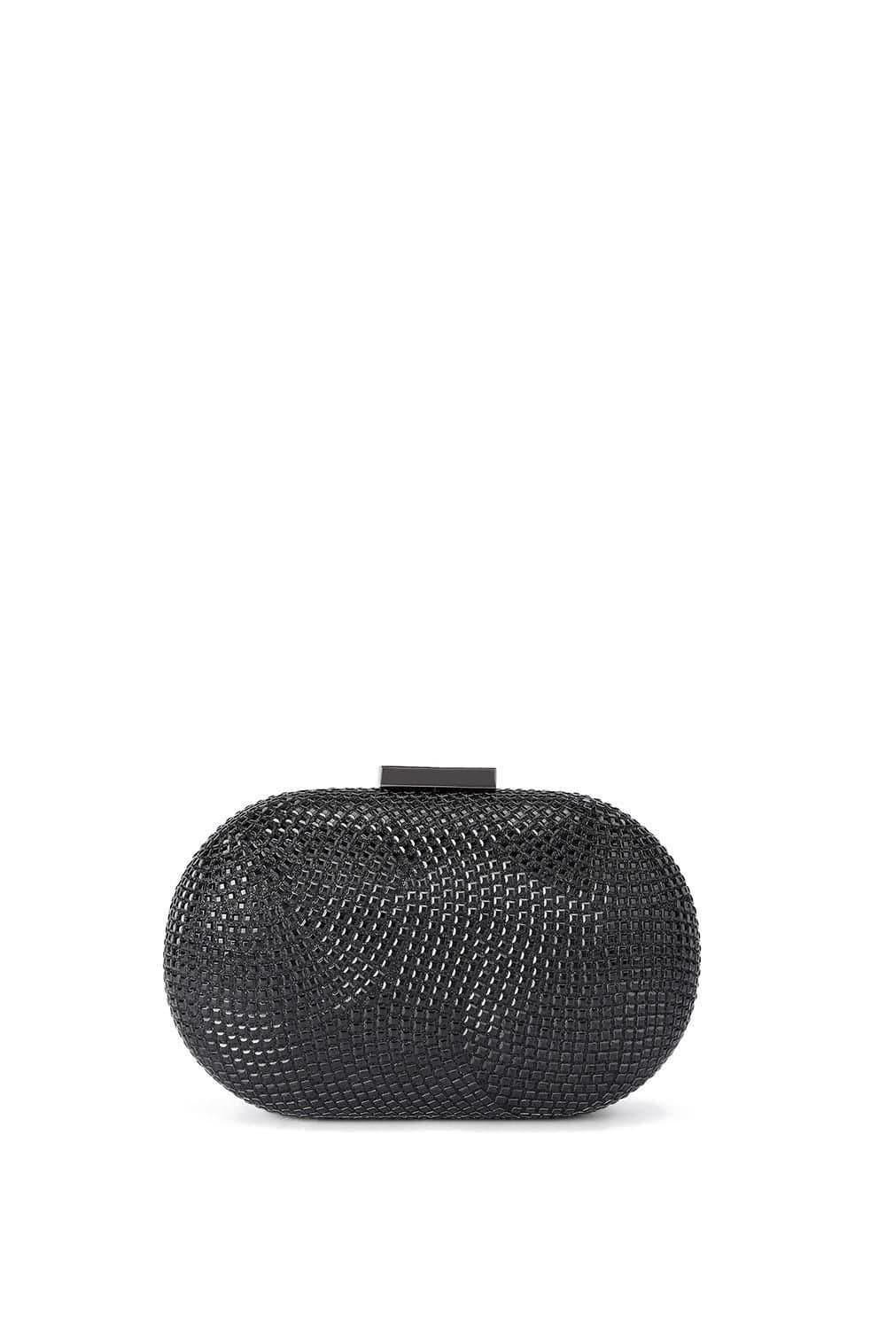Carvela Carvela Black Satin Studded Clutch Bag