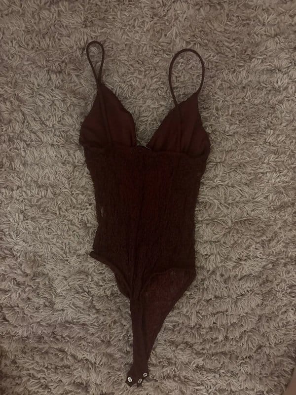 Bershka Bershka burgundy bodysuit - 1
