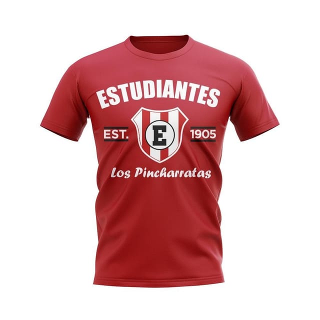 Estudiantes Estudiantes Men's Personalised de la Plata Established Football T-Shirt in Red - 2