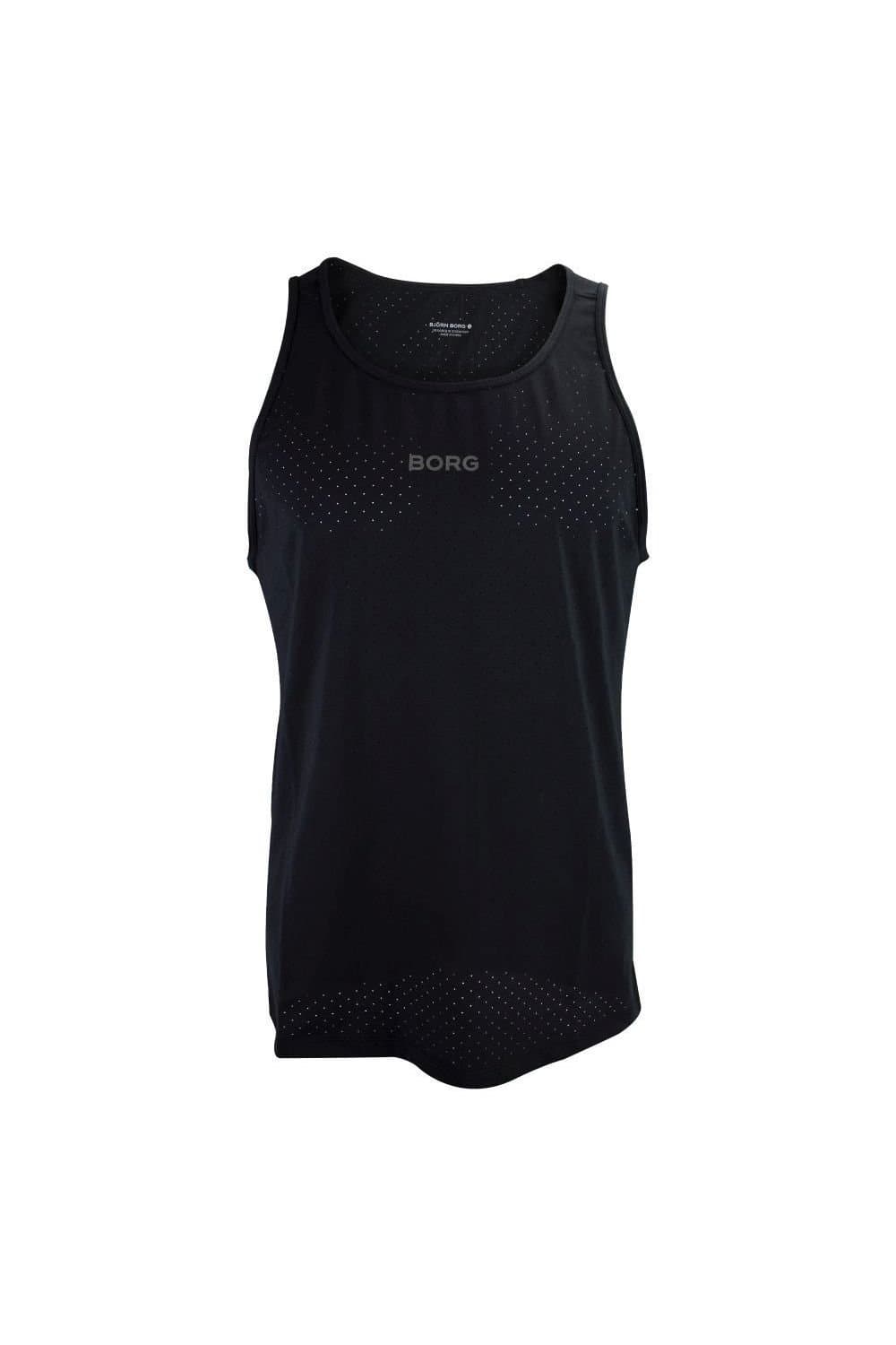 Bjorn Borg Bjorn Borg Men's Running Breathable & Lightweight Perforated Sleeveless Tank Top in Black