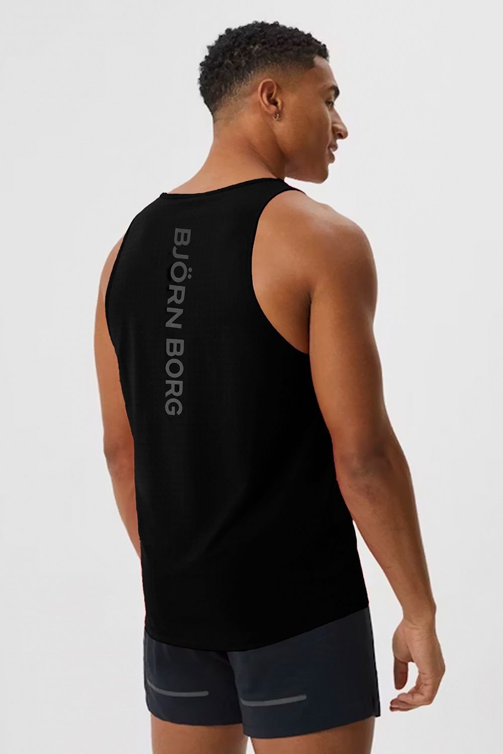 Bjorn Borg Bjorn Borg Men's Running Breathable & Lightweight Perforated Sleeveless Tank Top in Black - 4