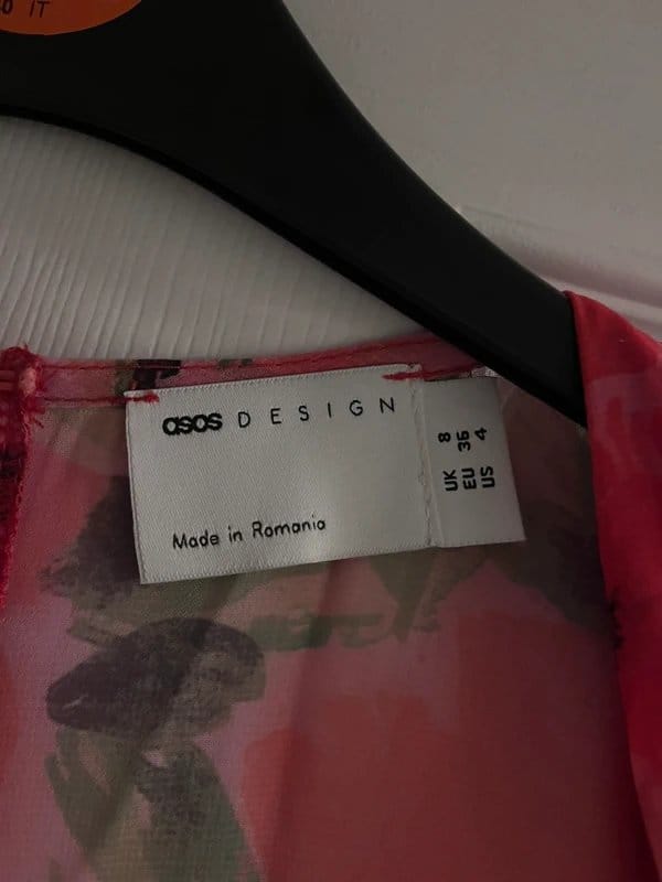 ASOS Pink Floral Chiffon Mini Dress