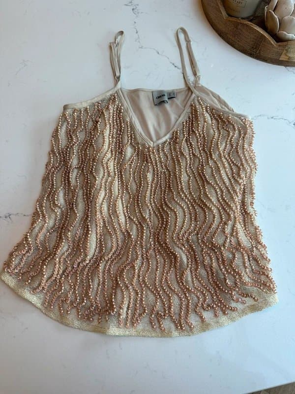 ASOS Asos Rose Gold Beige Sequin cami
