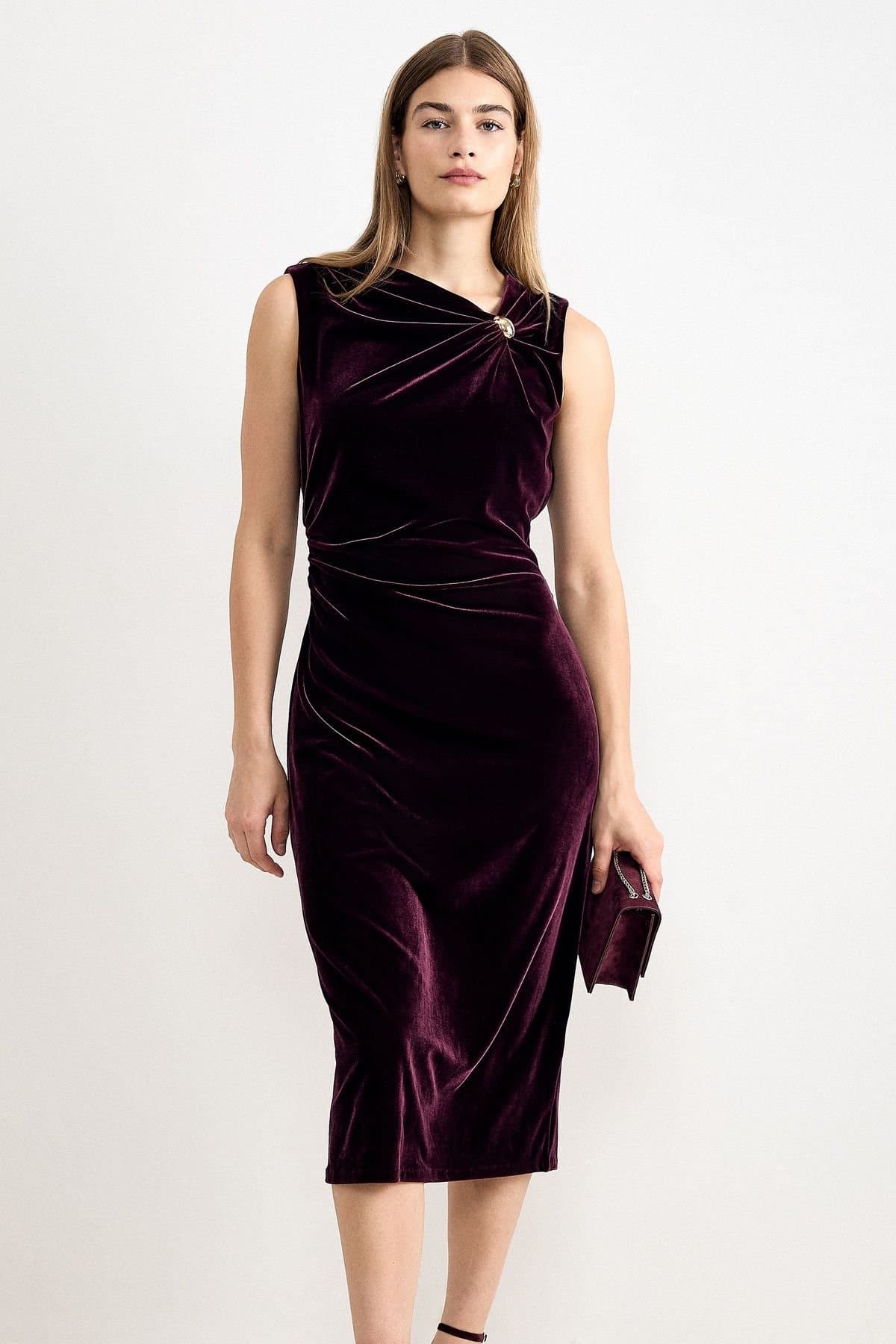Phase Eight Phase Eight Women's Bella Velvet Dress in Wine
