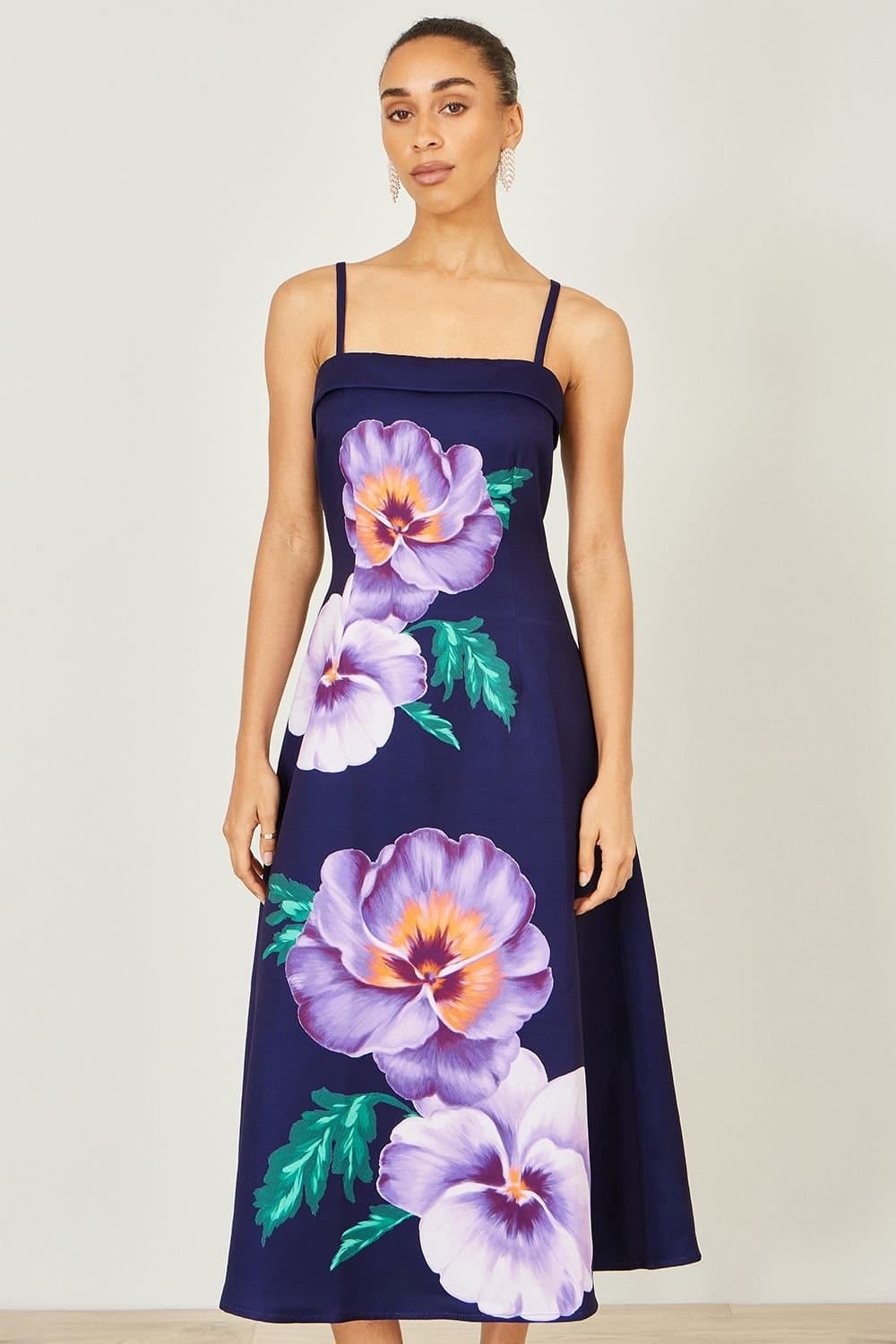 Yumi Yumi Women's Navy Pansy Strappy Midi Dress