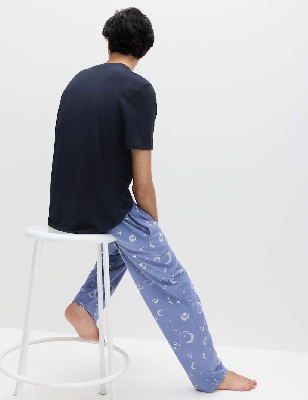 Marks & Spencer M&S Pure Cotton Eid Print Pyjama Set Navy Mix - 3