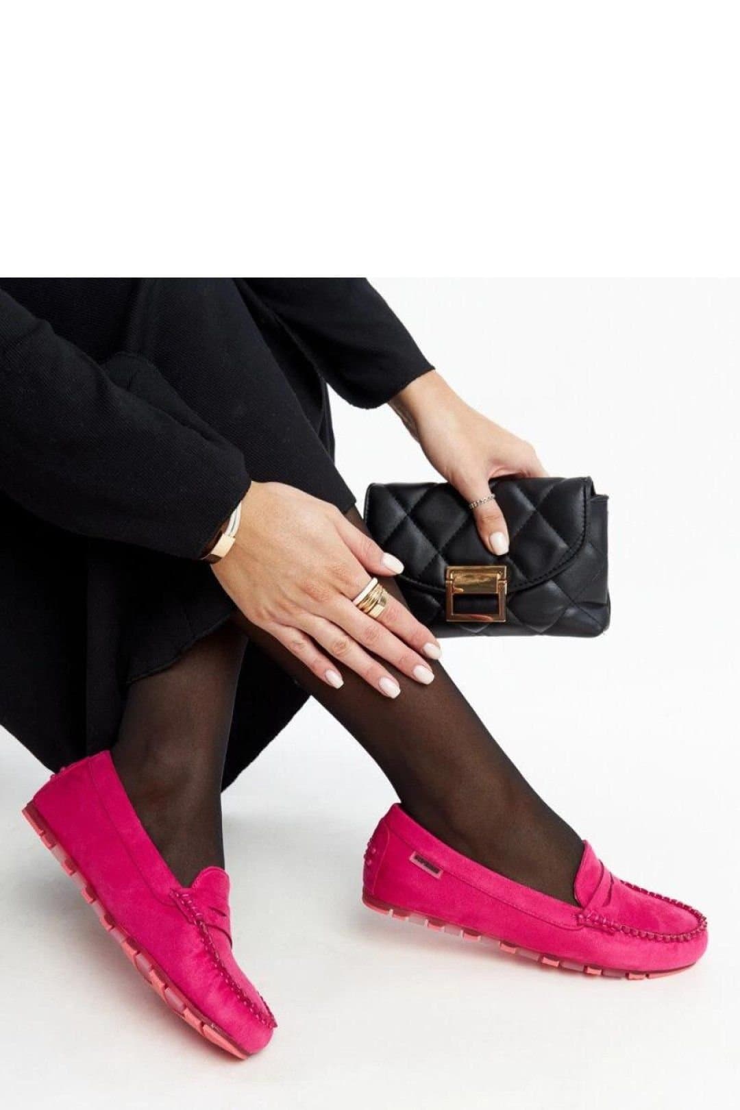 Love Lace Love Lace Women's Nafisah Dark Pink Suede Flat Slip On Loafers Rubber Sole