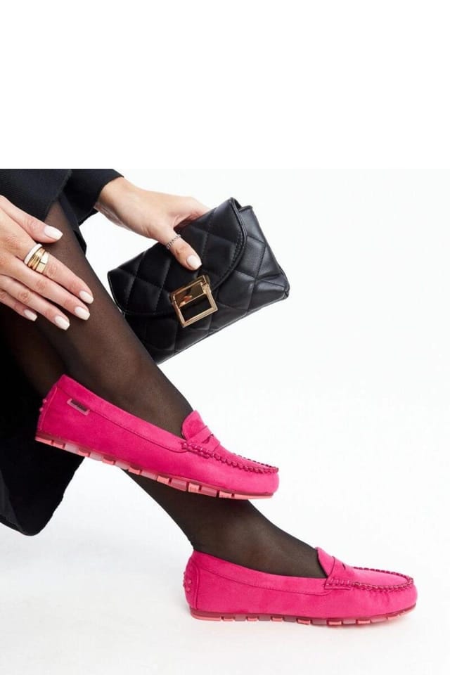 Love Lace Love Lace Women's Nafisah Dark Pink Suede Flat Slip On Loafers Rubber Sole - 3