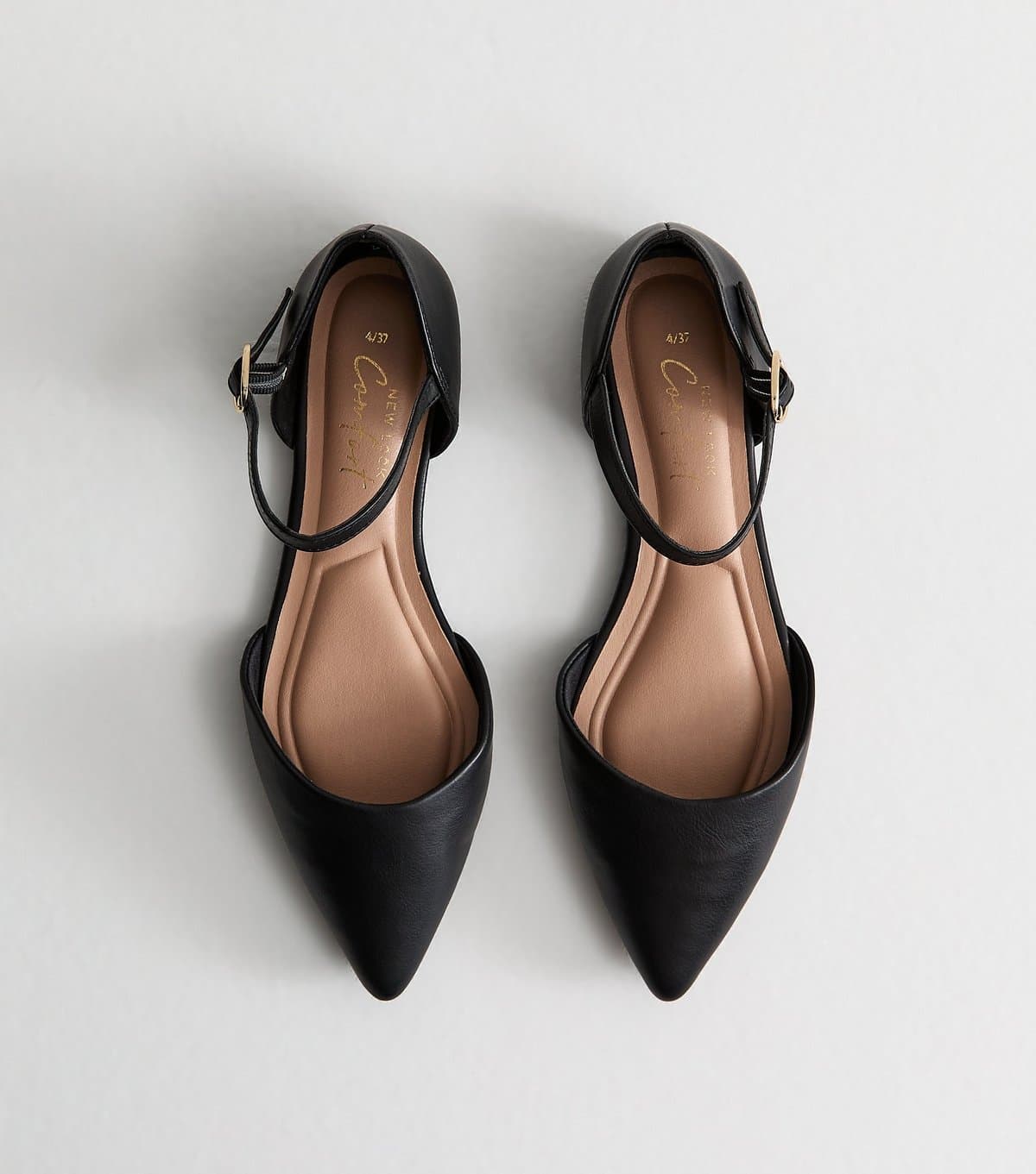 New Look New Look Black Faux Leather Pointed-Toe Flats
