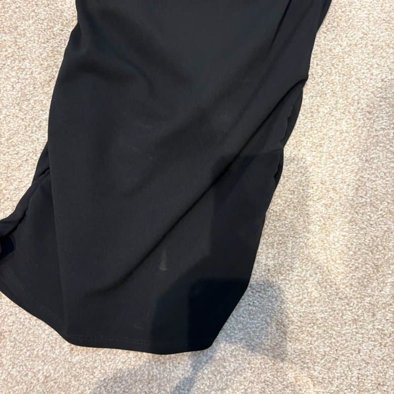 ASOS ASOS Black Cut Out ruched Mini Dress with Silver heart  Size 8