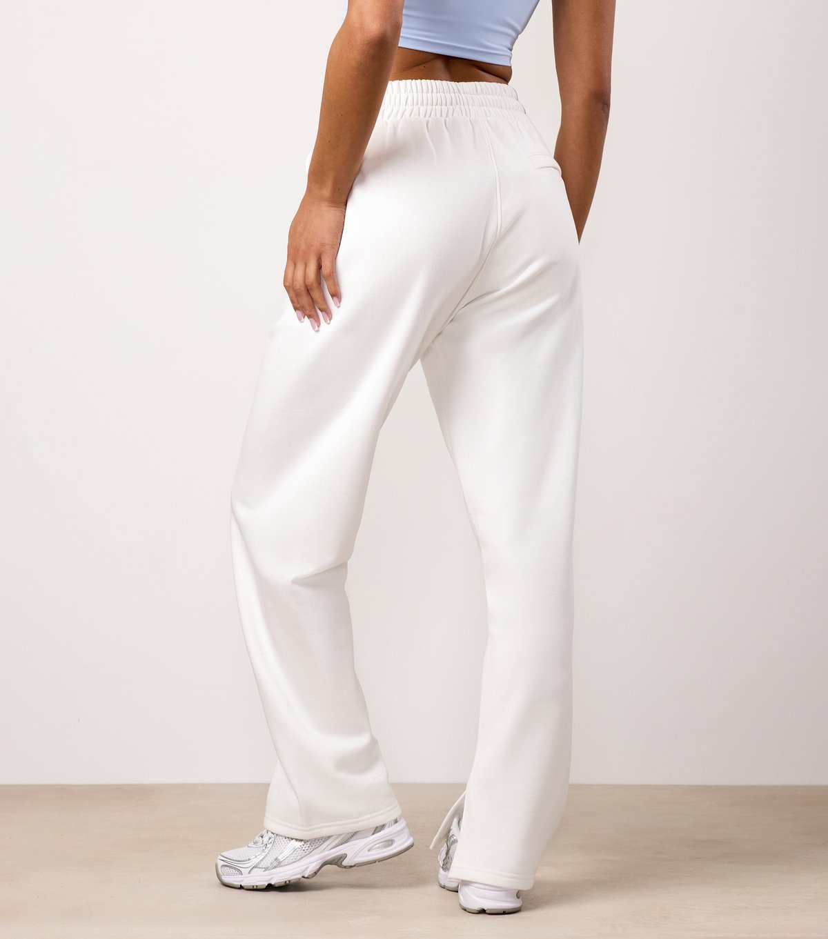 Gym King Women's Cream Shadow Logo Embroidered Straight Leg Joggers Gym King New Look - 3