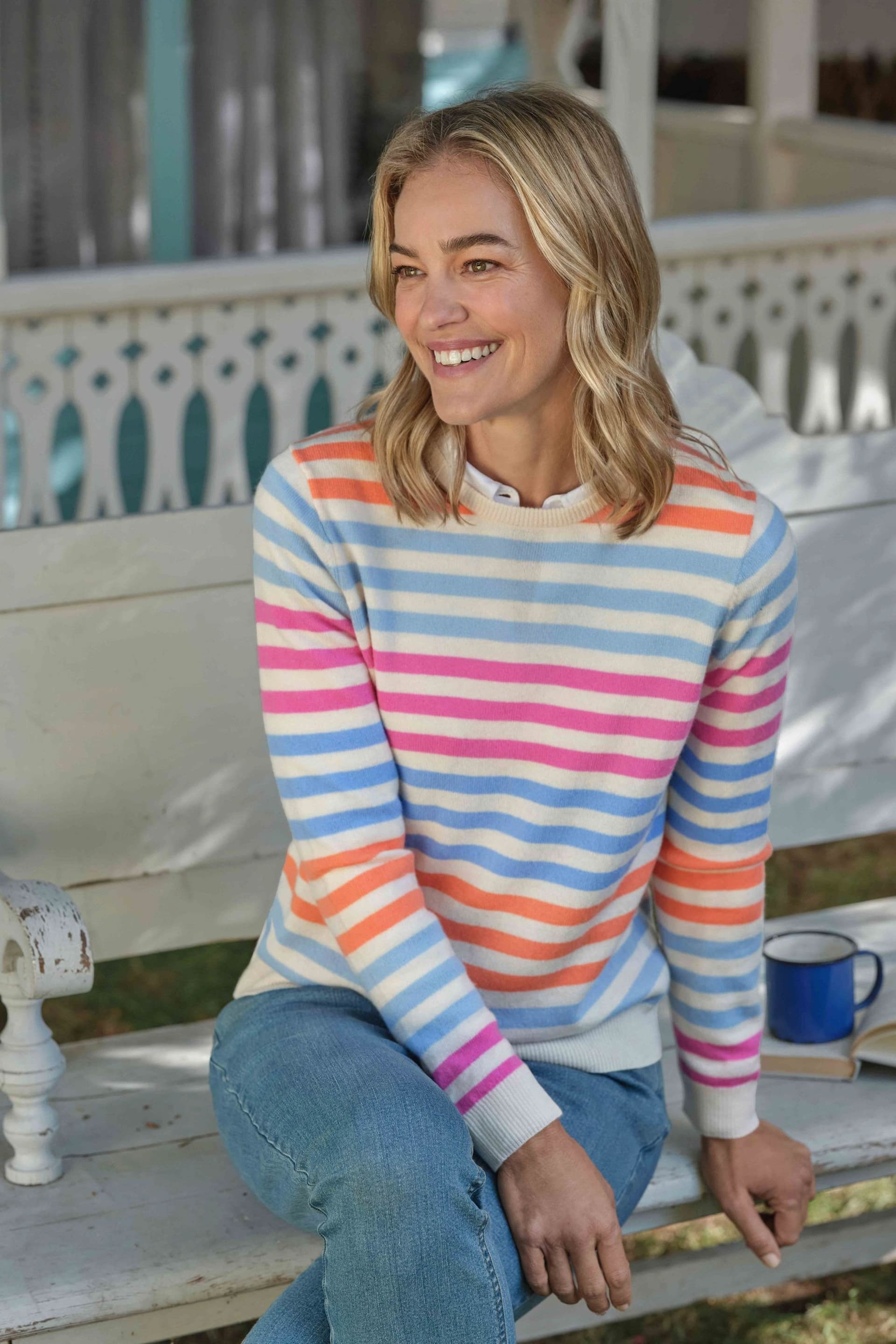 WoolOvers WoolOvers Women's Cashmere & Merino Crew Neck Knitted Jumper