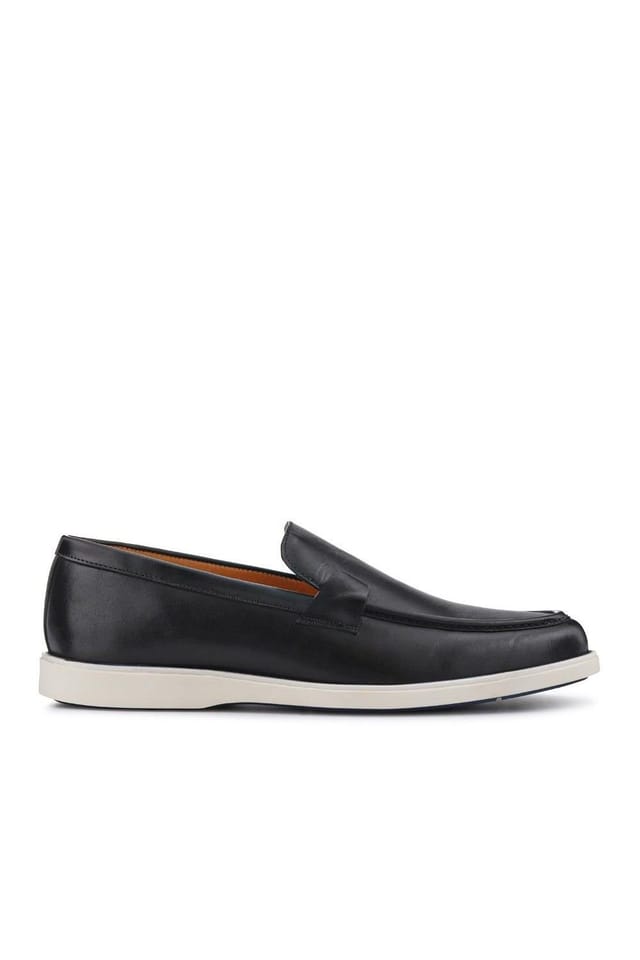 Pavers Pavers Men's Smart All-Leather Loafers in Black - 2