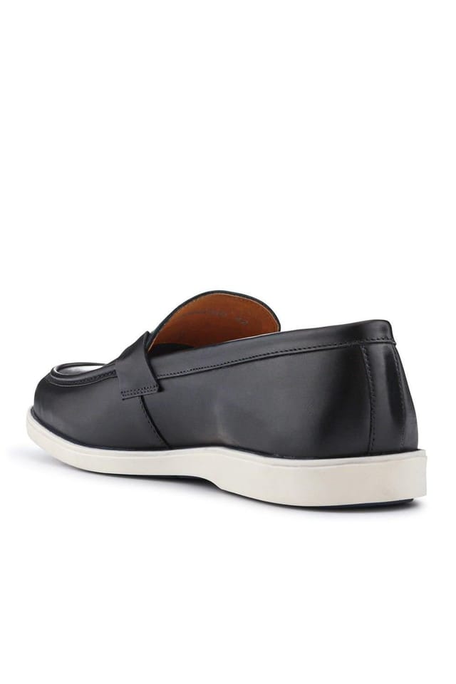 Pavers Pavers Men's Smart All-Leather Loafers in Black - 3