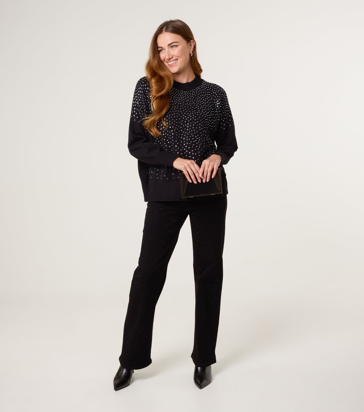 Blue Vanilla Women's Black Diamanté Embellished Jumper Blue Vanilla New Look - 2