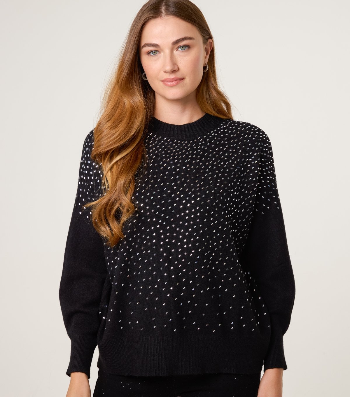 Blue Vanilla Women's Black Diamanté Embellished Jumper Blue Vanilla New Look - 3