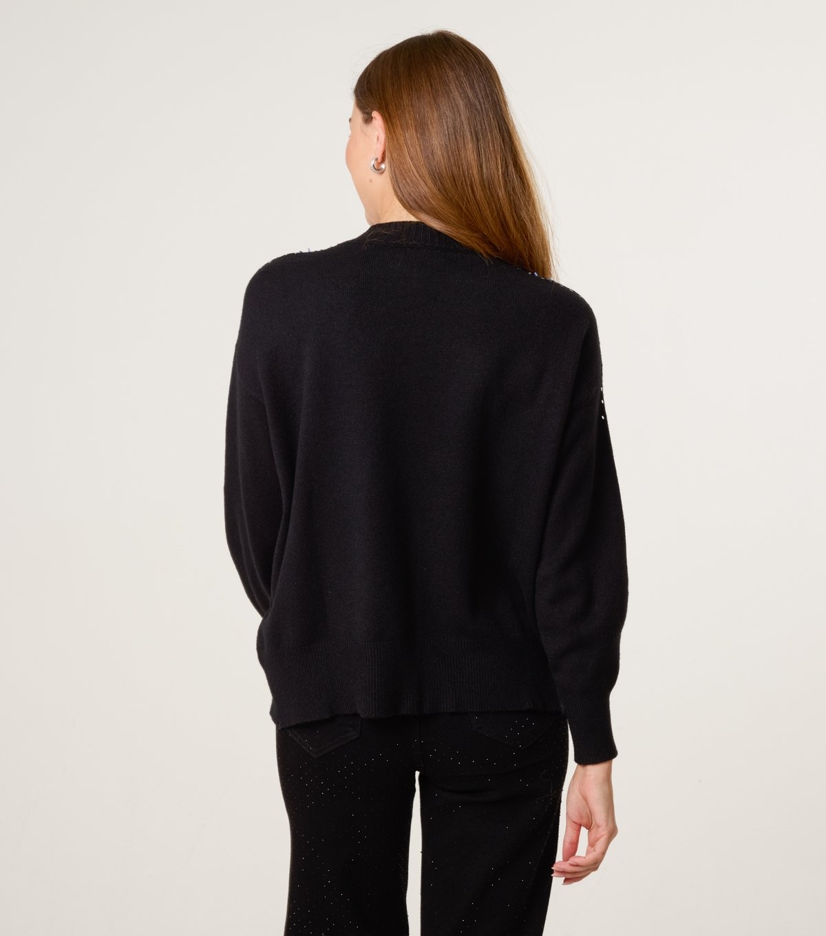 Blue Vanilla Women's Black Diamanté Embellished Jumper Blue Vanilla New Look - 4