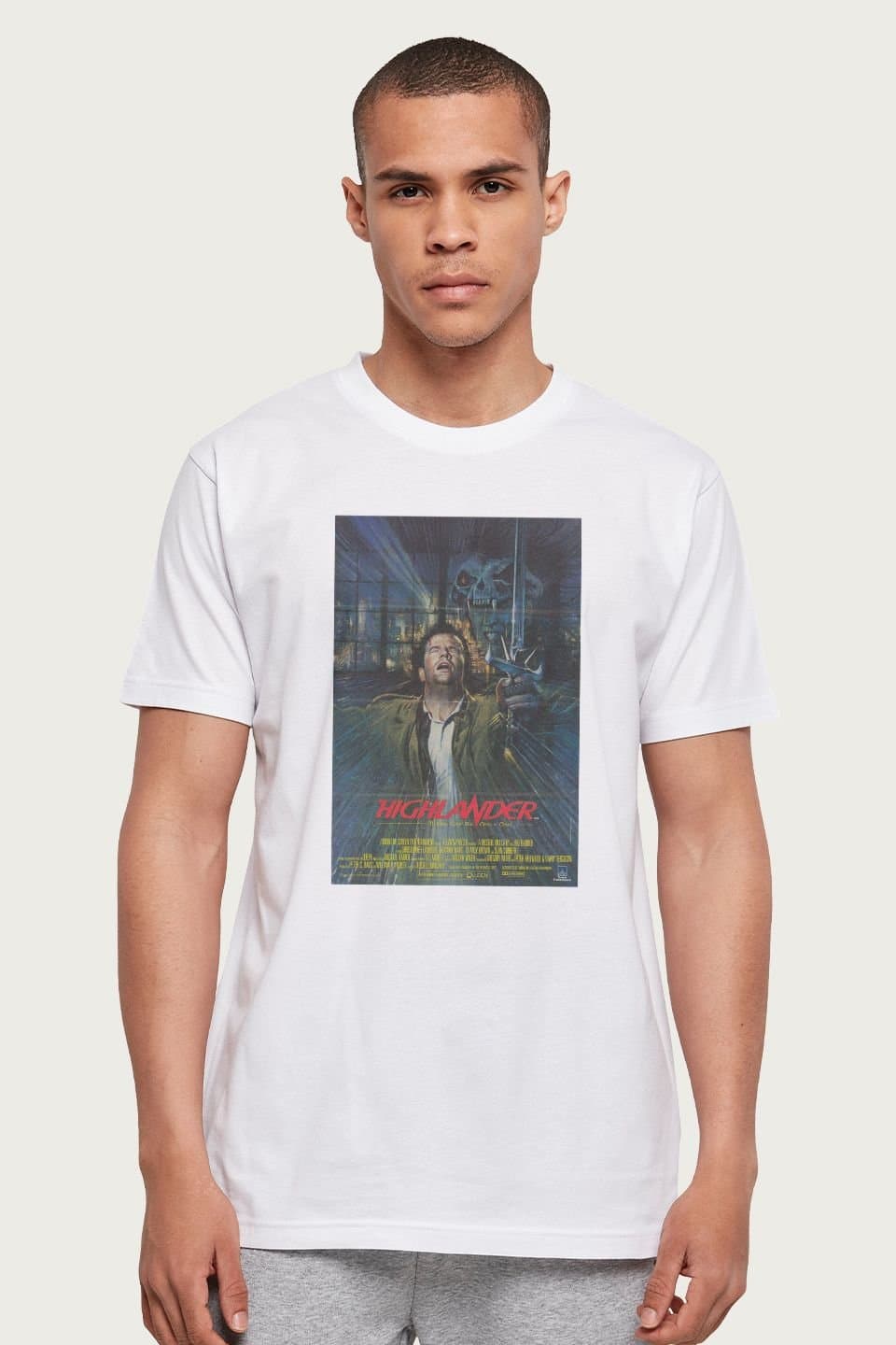 Highlander Highlander Men's 1986 Movie Poster Montage T-Shirt in White