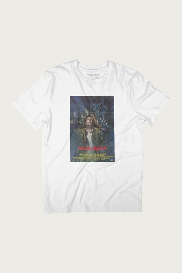Highlander Highlander Men's 1986 Movie Poster Montage T-Shirt in White - 2