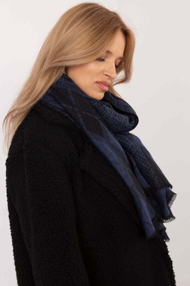 Love Lace Love Lace Women's Geometric Viscose Scarf Elegant Lightweight Soft Everyday Style in Black - 2
