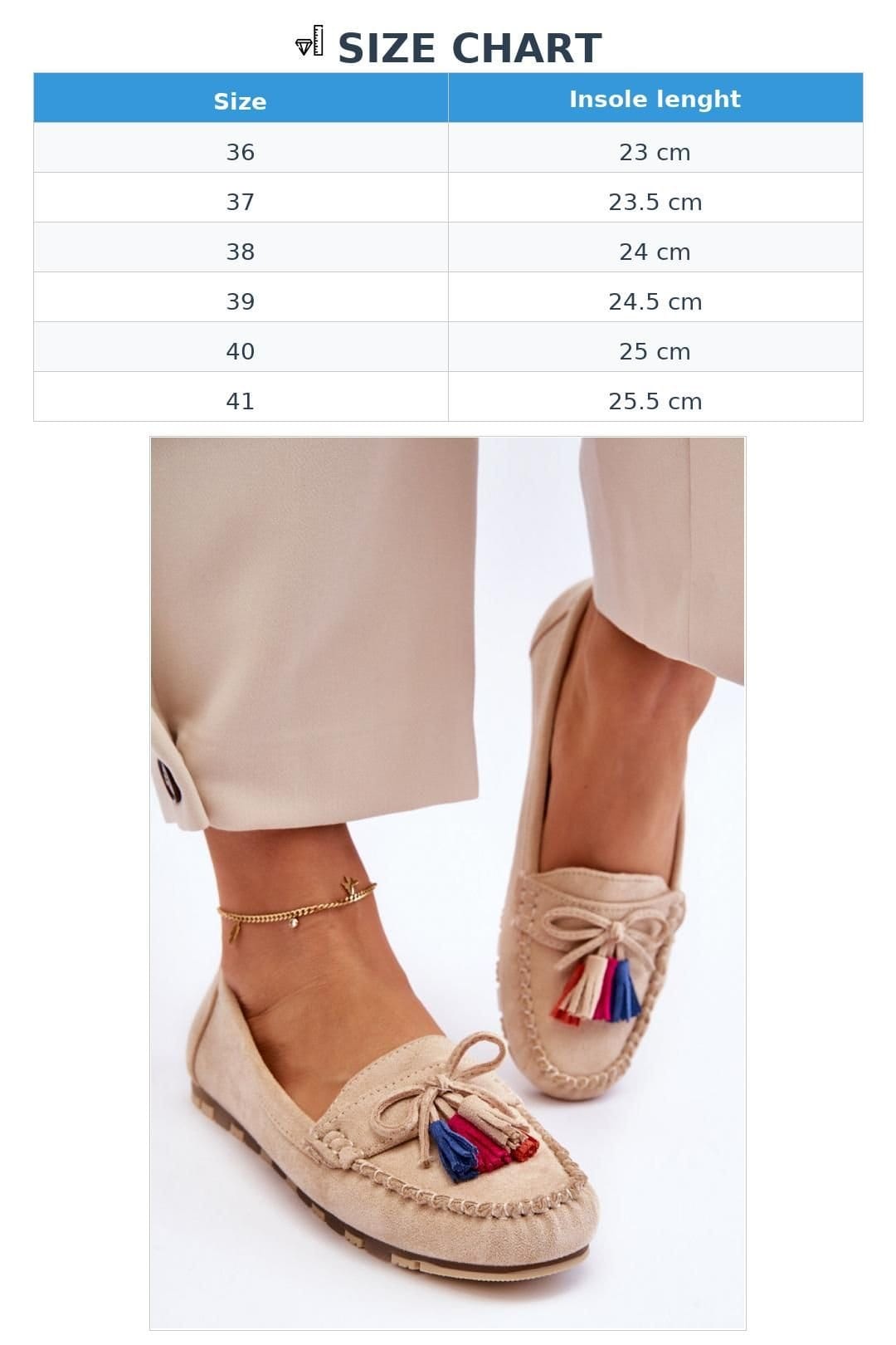 Love Lace Love Lace Women's Suede Moccasin Slippers with Insole & Bow Tassels in Beige - 4
