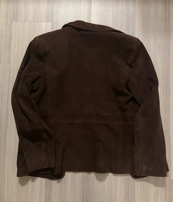 Topshop Dark brown real suede blazer