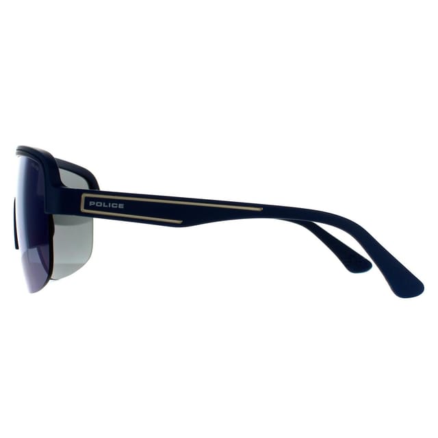 Police Police Men's Semi Rimless Matte Midnight Blue Blue Mirrored 90041091 - 3