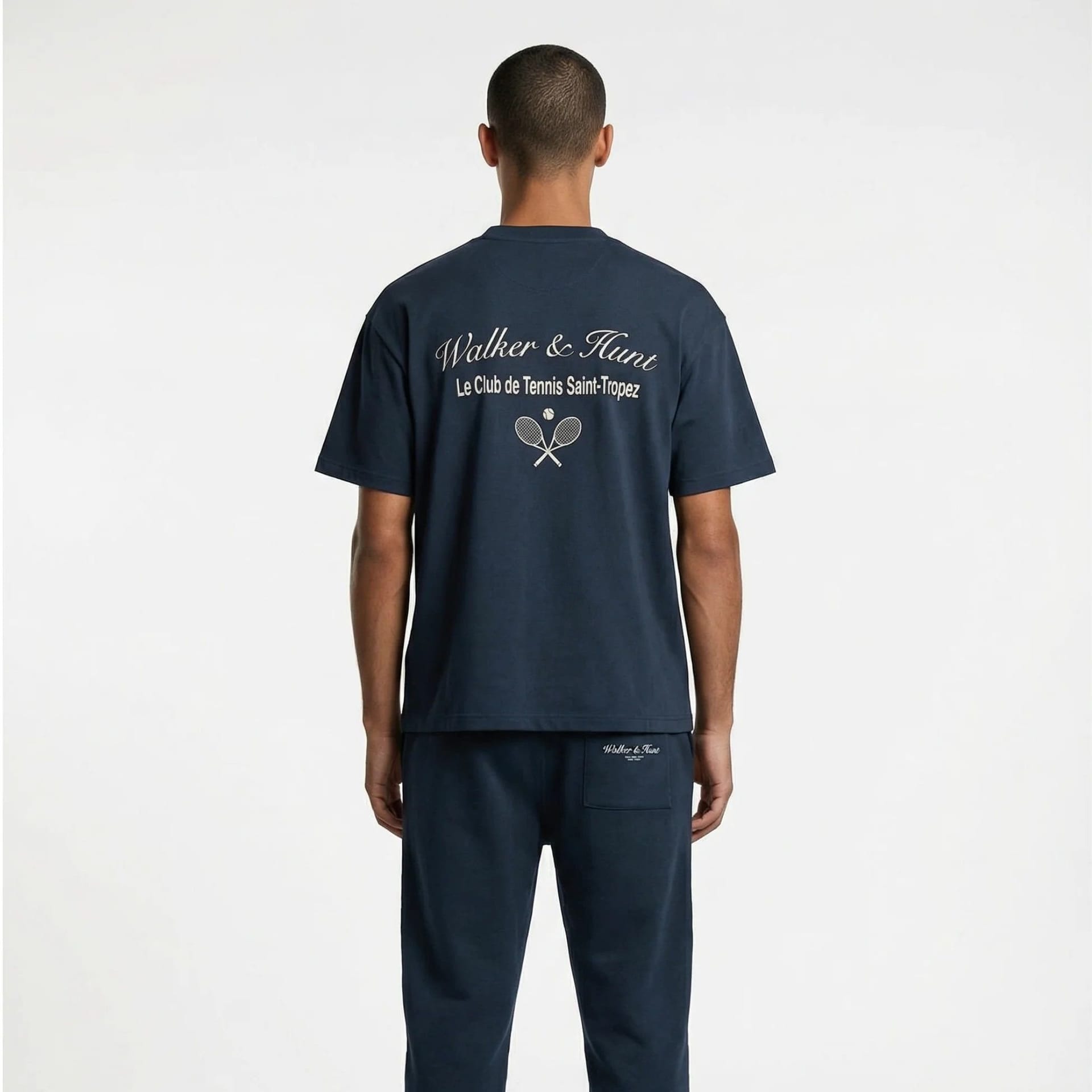 Walker & Hunt Walker & Hunt Men's St Tropez Tennis Club Tee in Navy - 4