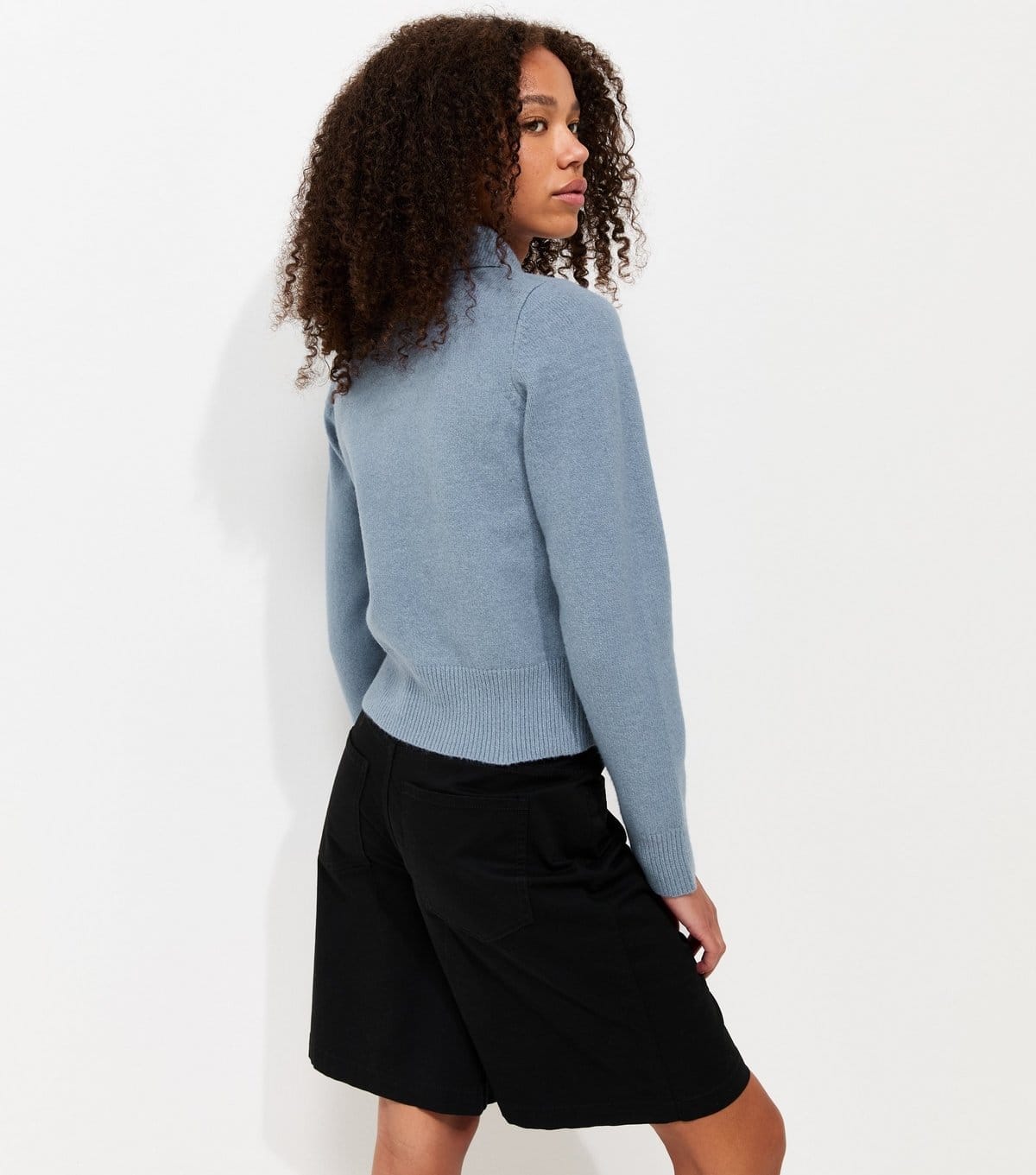 New Look Women's Blue Midweight Knit Collared Button Front Cardigan New Look - 4