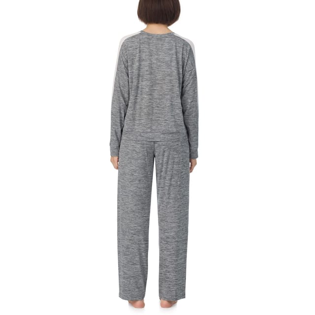 DKNY DKNY Women's Long sleeve top & pant lounge set in iron gate cationic in Grey - 2