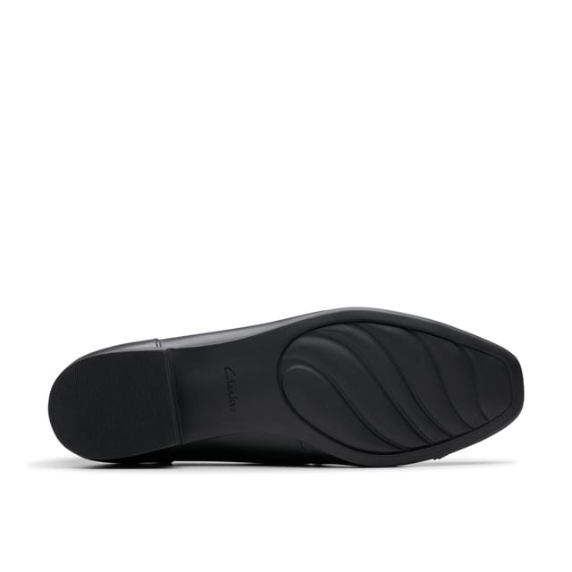 Clarks Clarks Women's Krystine May Black Leather Slip Ons, Ballet Pumps - 3
