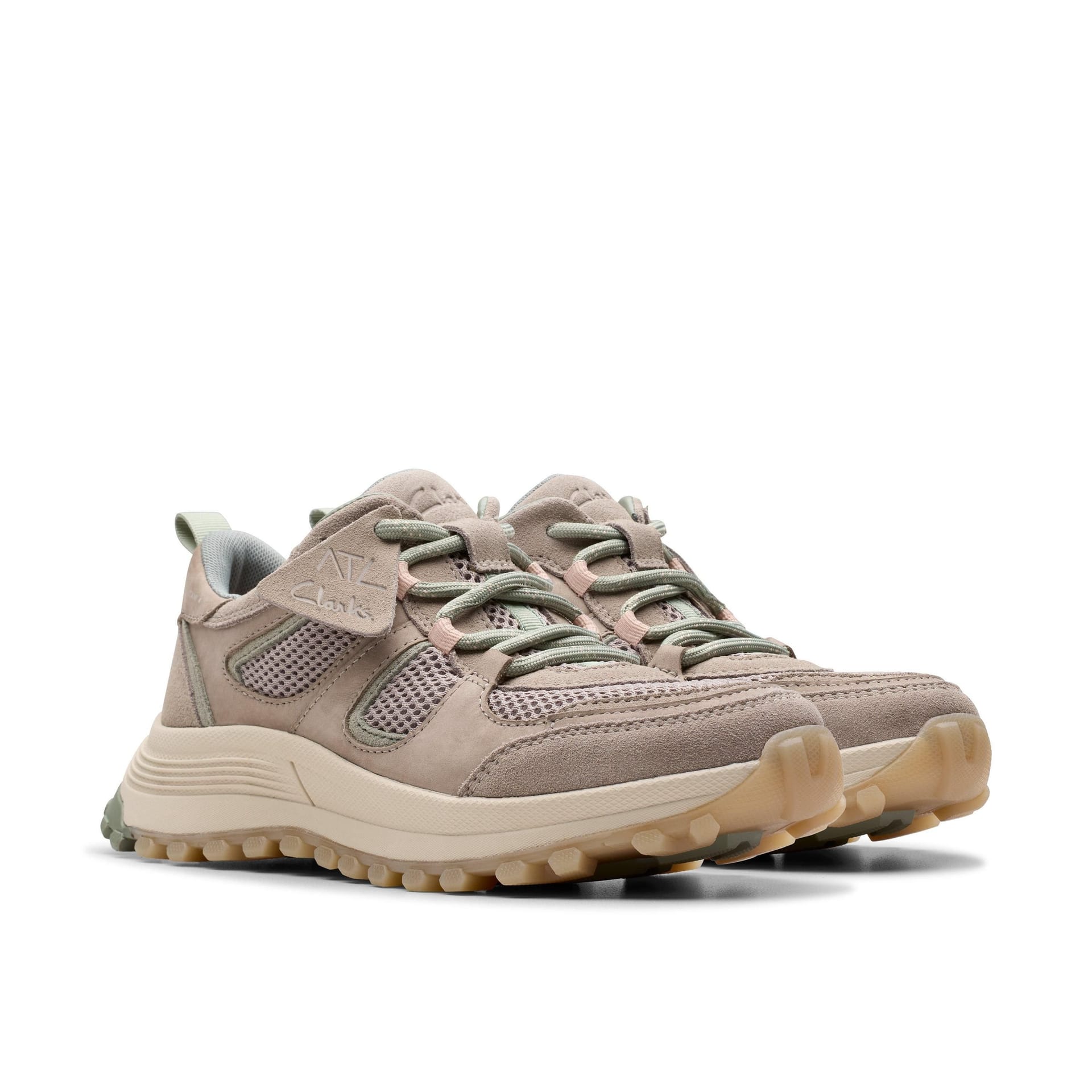 Clarks Clarks Women's ATL Trek Vibe Waterproof Light Grey Combination Trainers - 4