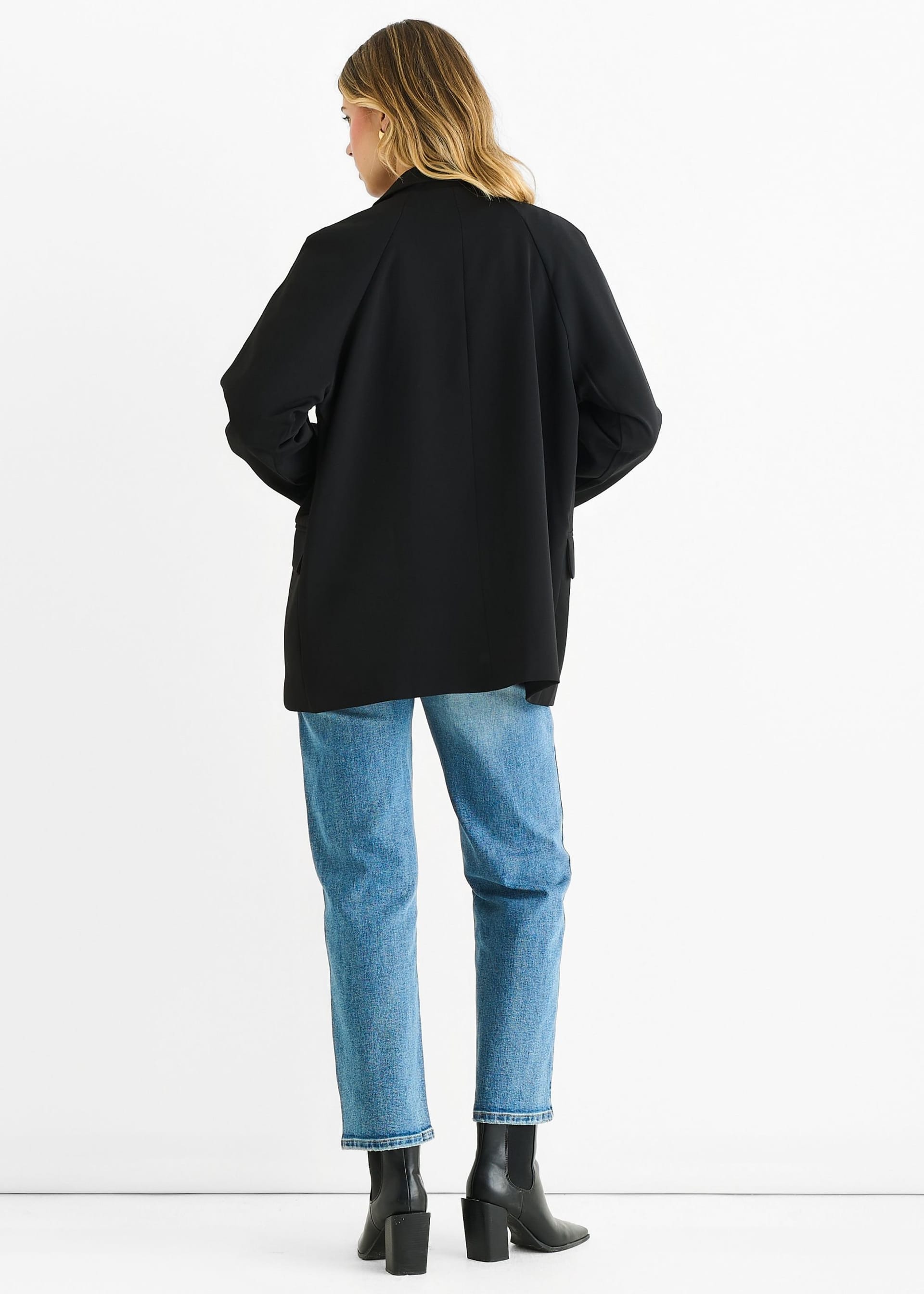 Gini London Gini London Women's Black Tailoring Oversized Draped Blazer - 4