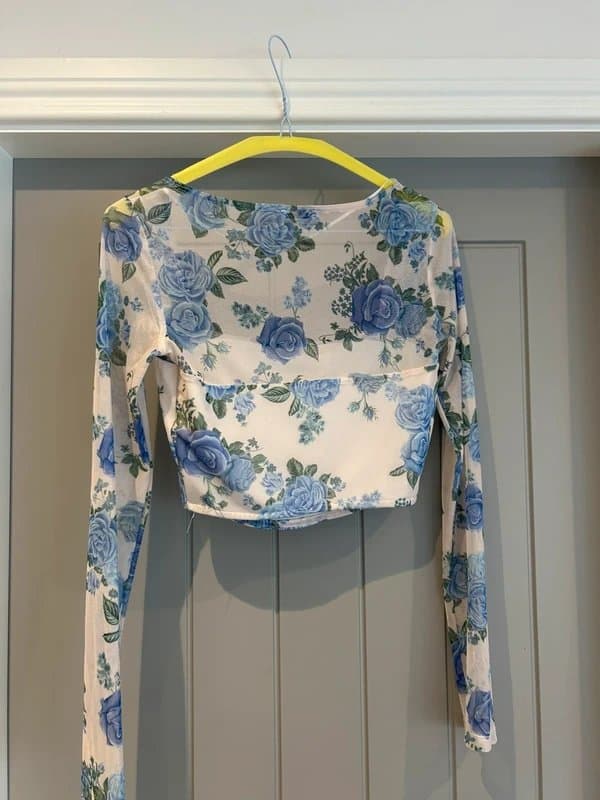 Bershka Bershka Floral Mesh Top