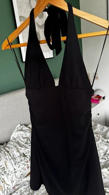 Bershka Bershka Halter Mini Dress in Black Size M