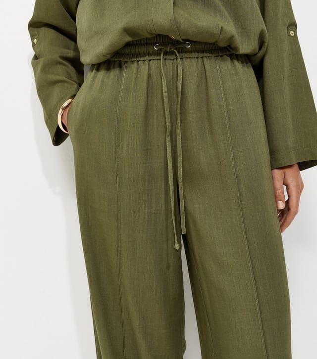 New Look Women's Dark Khaki Woven Wide Leg Trousers New Look - 2