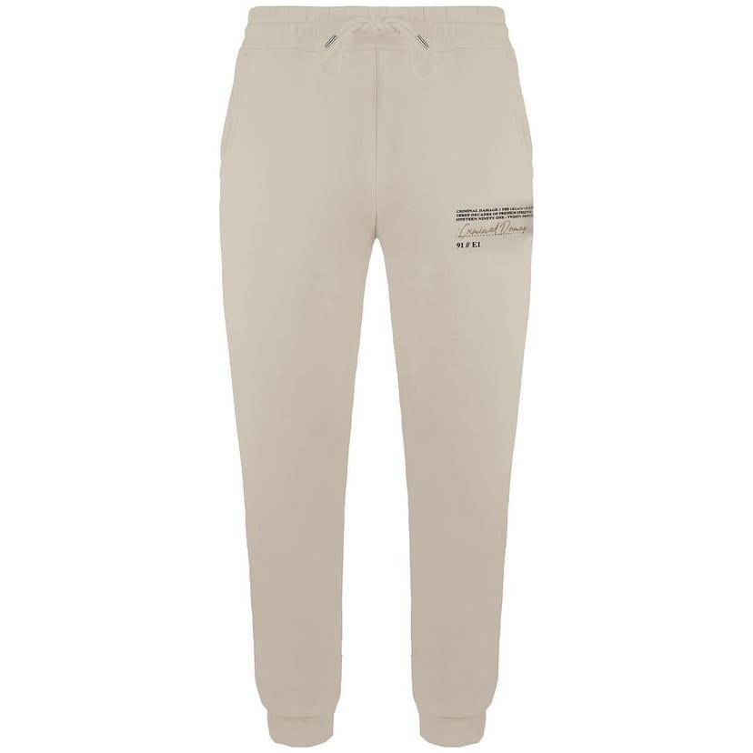 Criminal Damage Criminal Damage Men's Legacy Stretch Waist Sand Cotton Track Pants SAND in Beige - 1