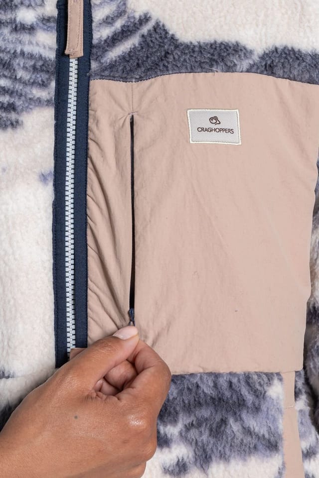 Craghoppers Craghoppers Women's Grange Borg Half-Zip Printedd Insulating Active Fleece in White - 3