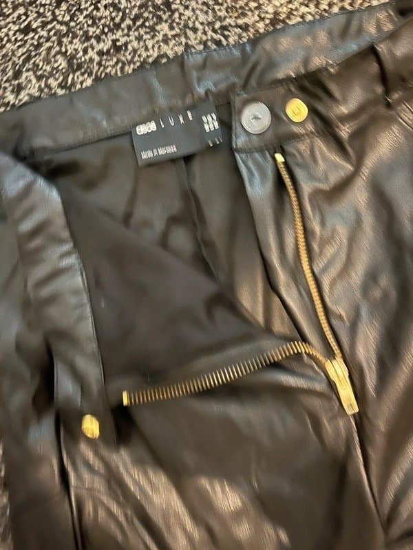 ASOS ASOS luxe pu leather straight leg trouses