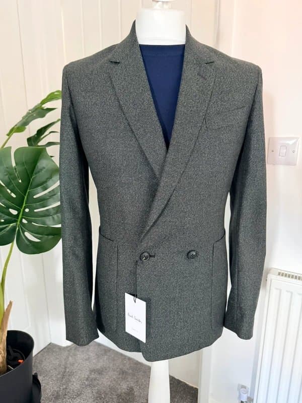 Paul Smith Paul Smith Grey Double Breasted Blazer Grey Jacket Size 38R Patch Pocket Designer Menswear