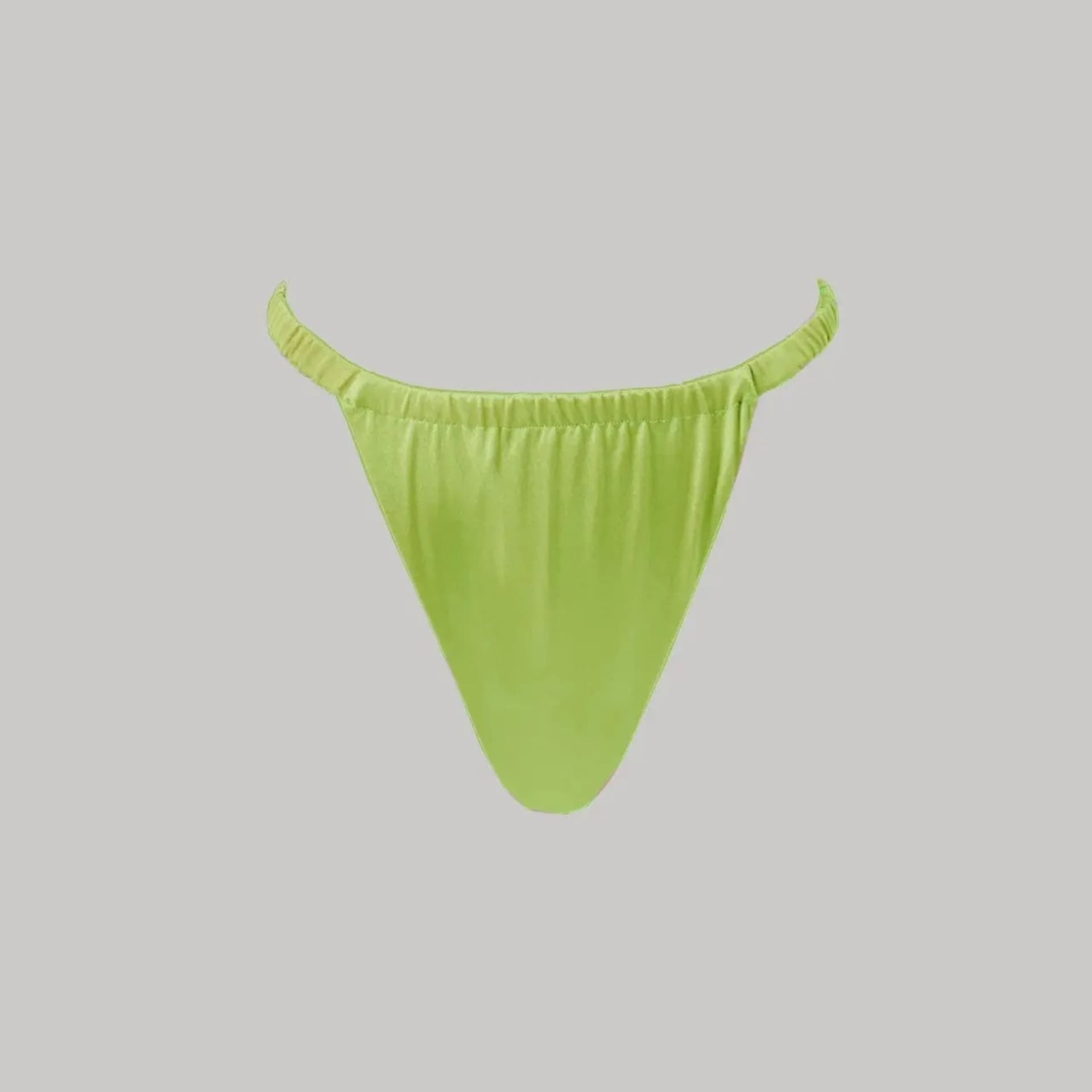 Decolet the Label Decolet the Label Lime Satin Bikini Bottoms