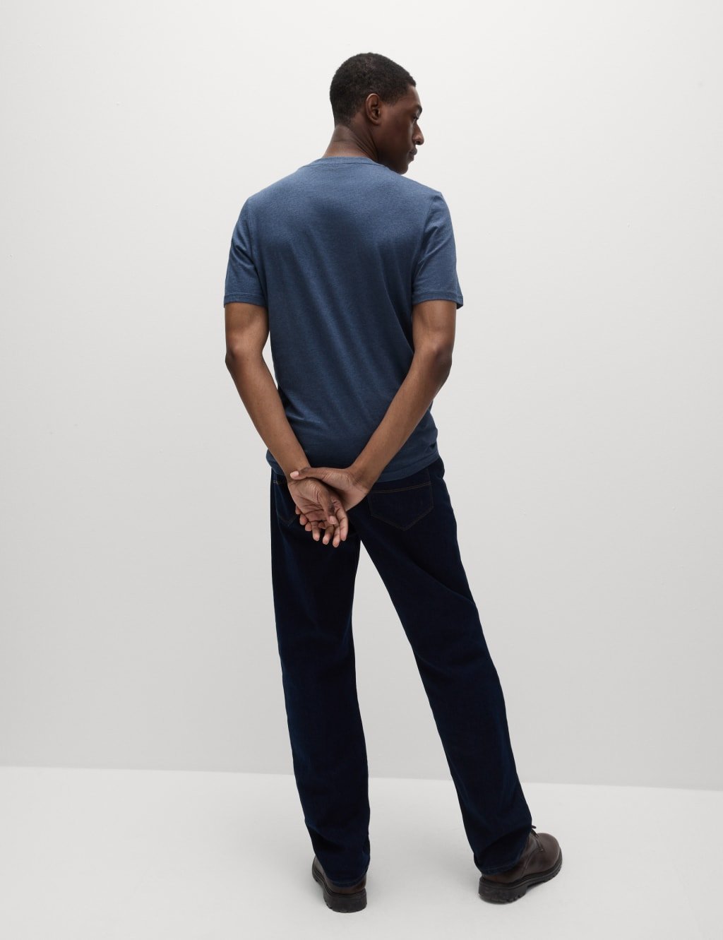 Marks & Spencer M&S Regular Fit Pure Cotton Crew Neck T-Shirt Denim - 4