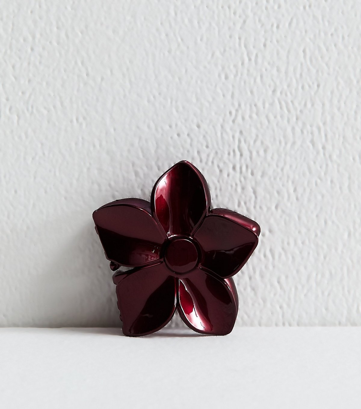 New Look Dark Burgundy Metallic Tropical Flower Hair Clip New Look - 2