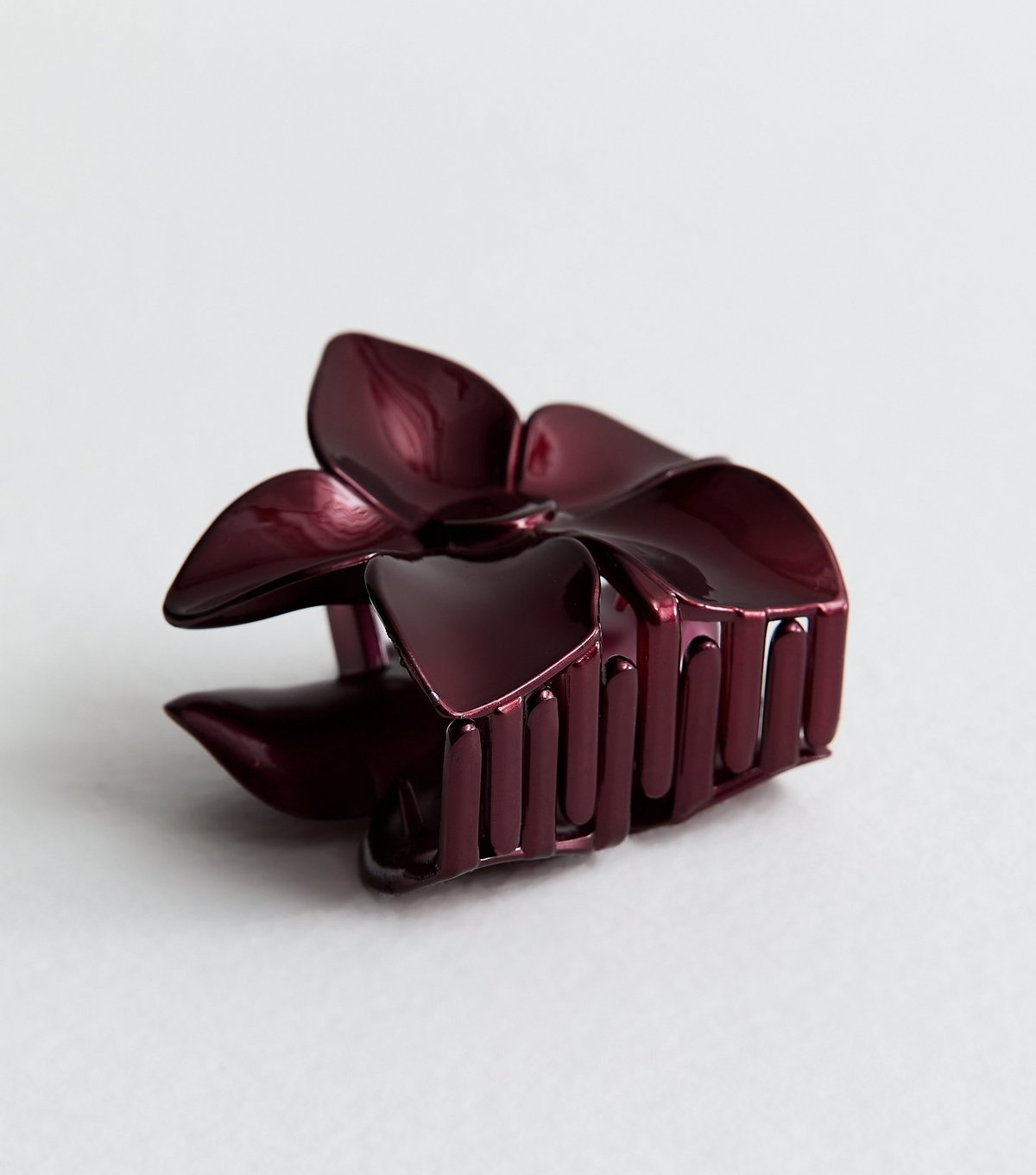 New Look Dark Burgundy Metallic Tropical Flower Hair Clip New Look - 3