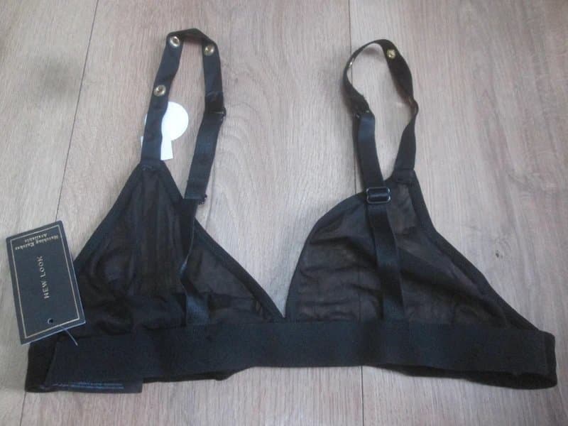 New Look New Look size 10 black no underwire or padding mesh Bra brand new with tags