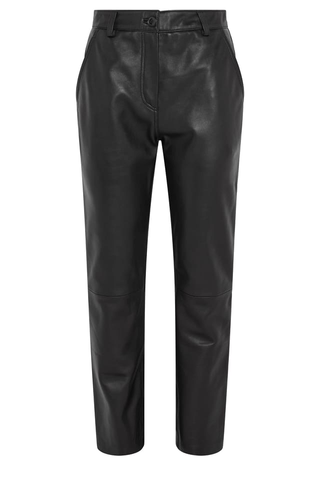 M&Co M&Co Women's Premium Real Leather Trousers in Black - 2